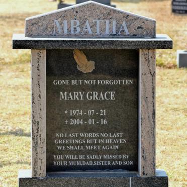 MBATHA Mary Grace 1974-2004