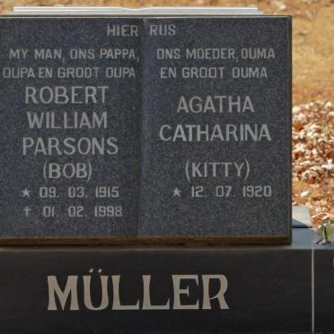 MÜLLER Robert William Parsons 1915-1998 &amp; Anna Catharina 1920-