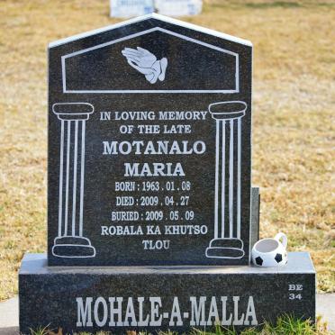 MOTANALO Maria 1963-2009
