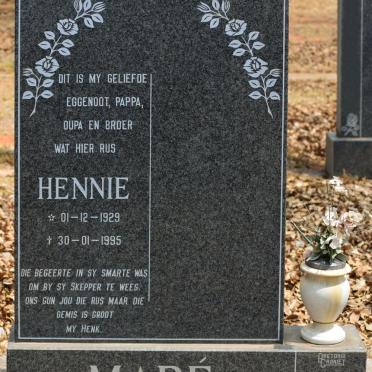 MARÉ Hennie 1929-1995