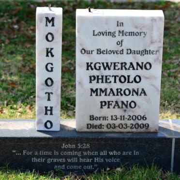 MOKGOTHO Kgwerano Phetolo Mmarona Pfano 2006-2009