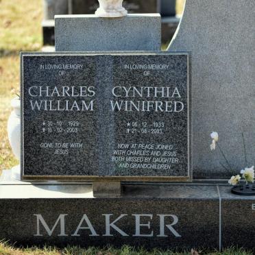 MAKER Charles William 1929-2003 &amp; Cynthia Winifred 1933-2003