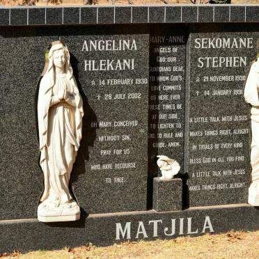 MATJILA Sekomane Stephen 1930-1991 &amp; Angelina Hlekani 1930-2002