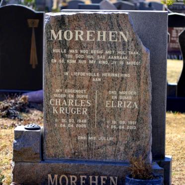 MOREHEN Charles Kruger 1948-2005 &amp; Elriza 1951-2013