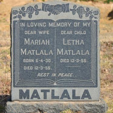 MATLALA Mariah 1930-1955 :: MATLALA Letha 1955-1955