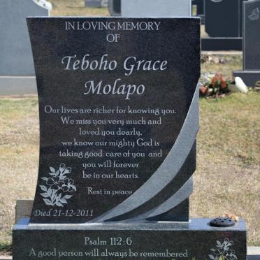 MOLAPO Teboho Grace 1958-2011