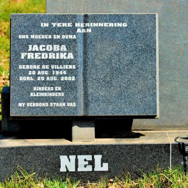 NEL Jacoba Fredrika nee de VILLIERS 1944-2002
