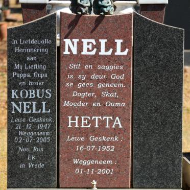 NELL Kobus 1947-2005 &amp; Hetta 1952-2001
