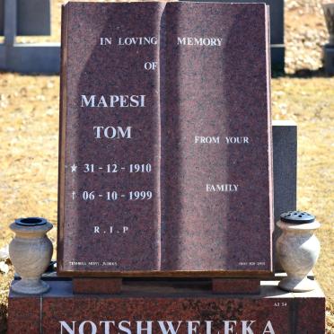 NOTSHWELEKA Mapesi Tom 1910-1999