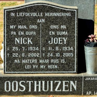 OOSTHUIZEN Nick 1934-2002 &amp; Joey 1934-2005