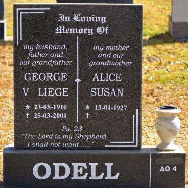 ODELL George V. Liege 1914-2001 &amp; Alice Susan 1927-