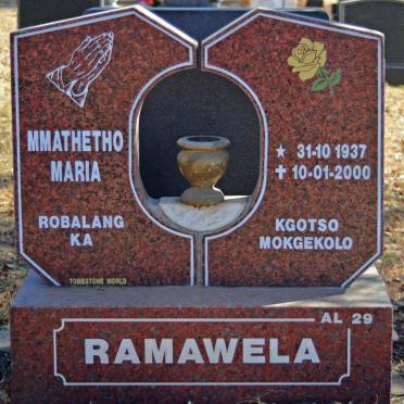 RAMAWELA Mmathetho Maria 1937-2000