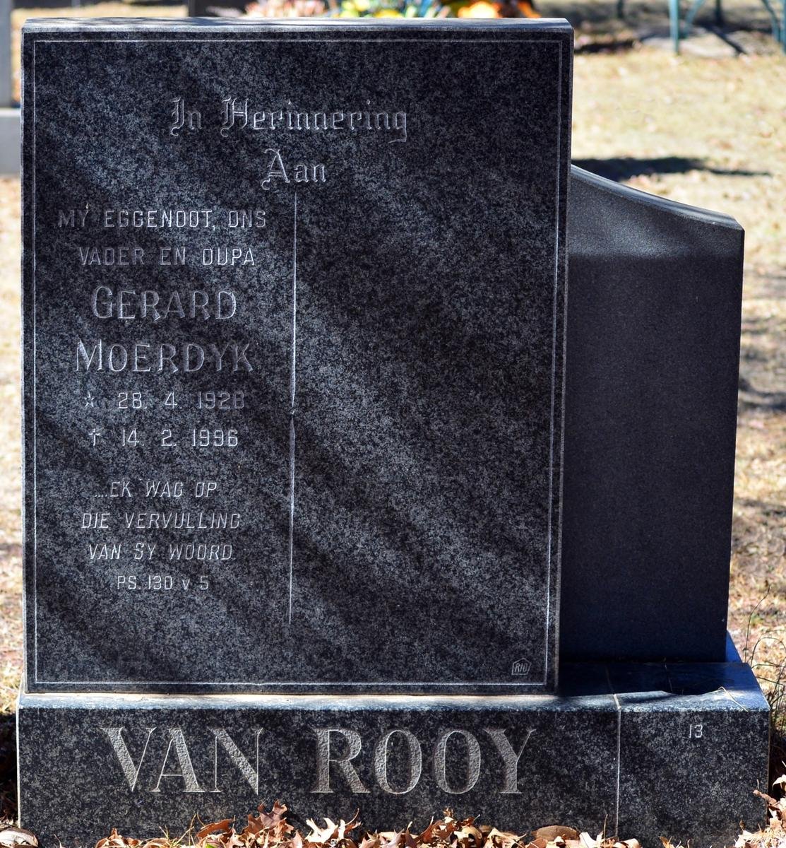 ROOY Gerard Moerdyk, van 1928-1996