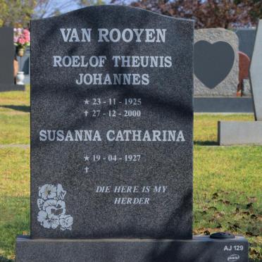 ROOYEN Roelof Theunis Johannes, van 1925-2000 &amp; Susanna Catharina 1917-