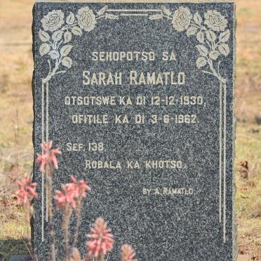 RAMATLO Sarah 1930-1962