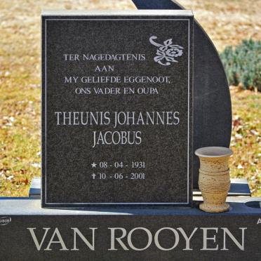 ROOYEN Theunis Johannes Jacobus, van 1931-2001