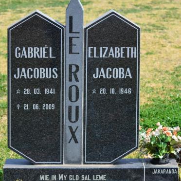ROUX Gabriël Jacobus, le 1941-2009 &amp; Elizabeth Jacoba 1946-