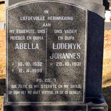 SITTERT Lodewyk Johannes, van 1931- &amp; Abella 1932-1998