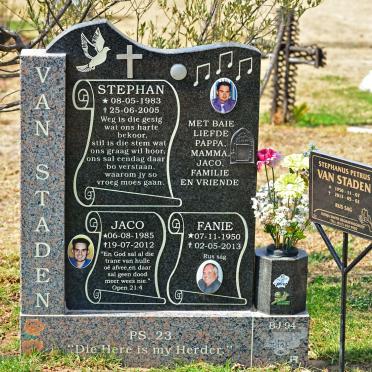 STADEN Stephanus Petrus, van 1950-2013 :: van STADEN Stephan 1983-2005 :: van STADEN Jaco 1985-2012