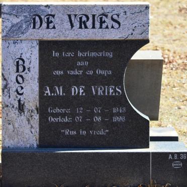 VRIES A.M., de 1943-1996