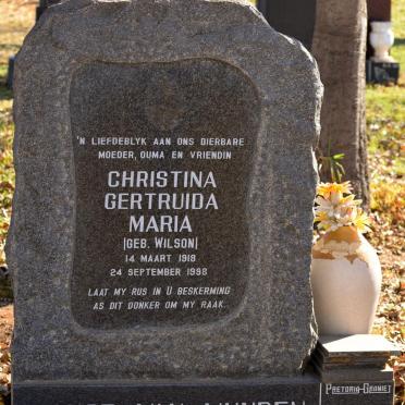 VUUREN Christina Gertruida Maria, Janse van nee WILSON 1918-1998