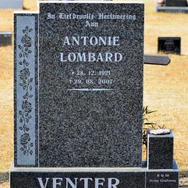 VENTER Antonie Lombard 1921-2007