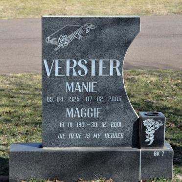 VERSTER Manie 1925-2005 &amp; Maggie 1931-2001