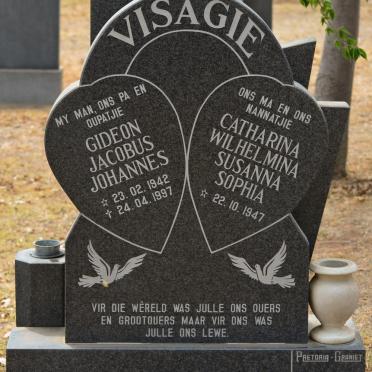 VISAGIE Gideon Jacobus Johannes 1942-1997 &amp; Catharina Wilhelmina Susanna Sophia 1947-