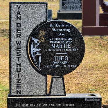 WESTHUIZEN Theo, van der 1937-2006 &amp; Martie 1939-2004