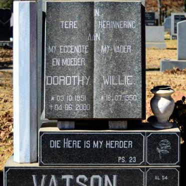 WATSON Willie 1950- &amp; Dorothy 1951-2000