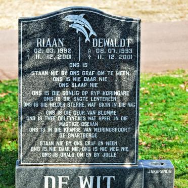 WIT Riaan, de 1992-2001 :: de WIT Dewaldt 1993-2001