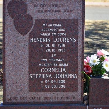 WESTHUIZEN Hendrik Lourens, van der 1916-1995 &amp; Cornelia Stephina Johanna 1930-1996
