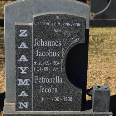 ZAAYMAN Johannes Jacobus 1934-1997 &amp; Petronella Jacoba 1938-