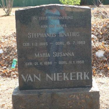 NIEKERK Stepahnus Igantius, van 1885-1969 &amp; Maria Susanna 1886-1950