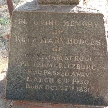 HODGES Ruth Mary 1881-1930