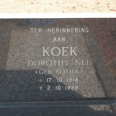 NEL Dorothy nee BOTHA 1914-1989