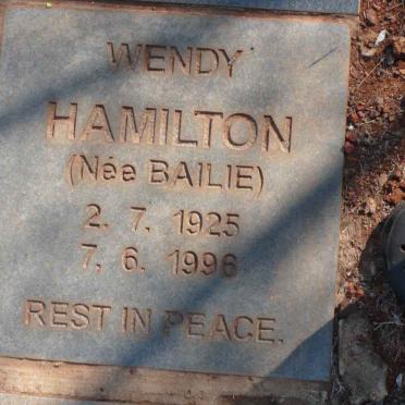 HAMILTON Wendy nee BAILIE 1925-1996