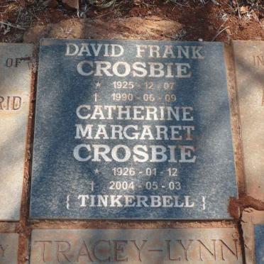 CROSBIE David Frank 1925-1990 &amp; Catherine Margaret 1926-2004