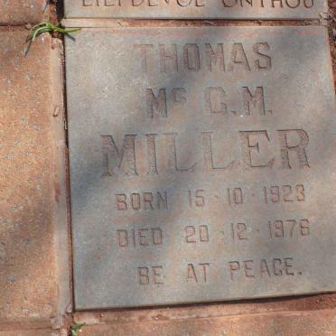MILLER Thomas McG.M. 1923-1976