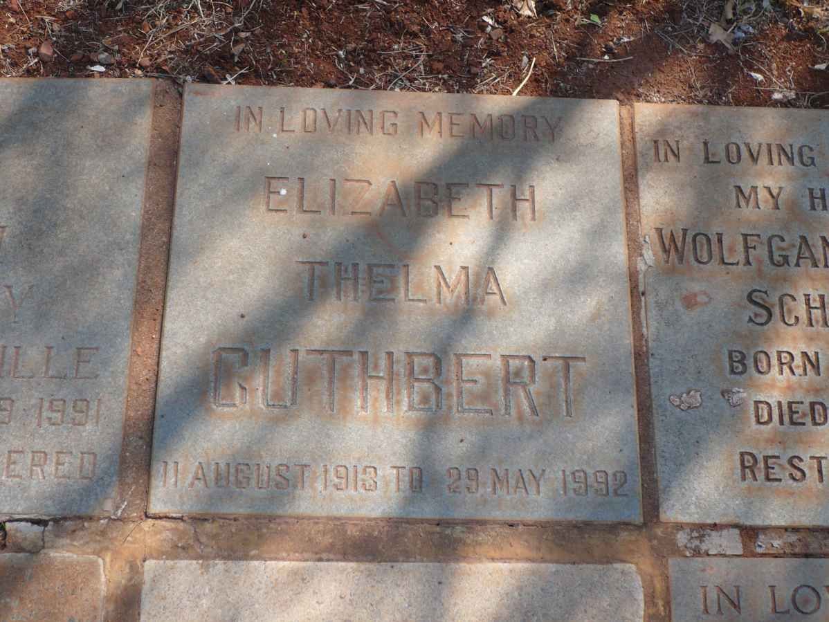 CUTHBERT Elizabeth Thelma 1913-1992