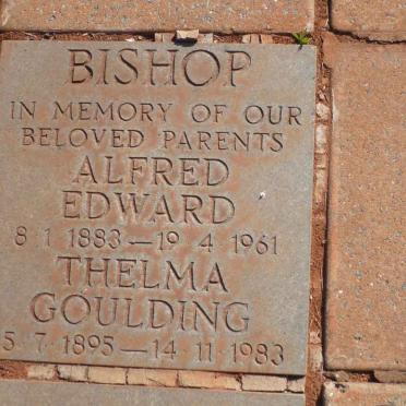 BISHOP Alfred Edward 1883-1961 &amp; Thelma Goulding 1895-1983