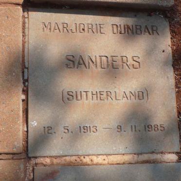 SANDERS Marjorie Dunbar nee SUTHERLAND 1913-1985