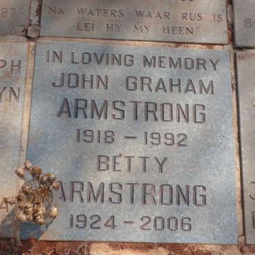 ARMSTRONG John Graham 1918-1992 &amp; Betty 1924-2006