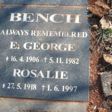 BENCH E. George 1906-1982 &amp; Rosalie 1918-1997