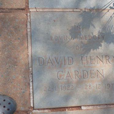 GARDEN David Henry 1922-1978