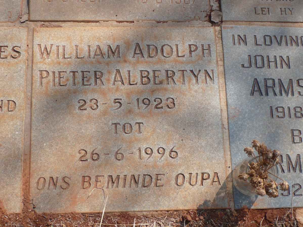 ALBERTYN William Adolph Pieter 1923-1996