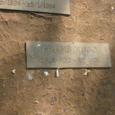 VAN DER VEGTE  Frans Hugo 1953-1978