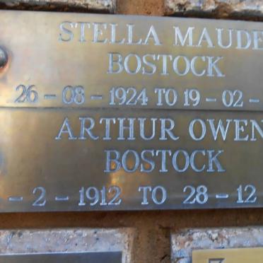 BOSTOCK Arthur Owen 1912-1990 &amp; Stella Maude 1924-2005