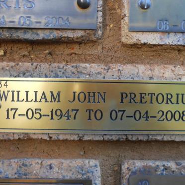 PRETORIUS William John 1947-2008