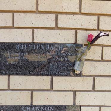 BREYTENBACH Johannes Hendrik 1938- &amp; Maria Jacoba nee COETSEE 1940-2013